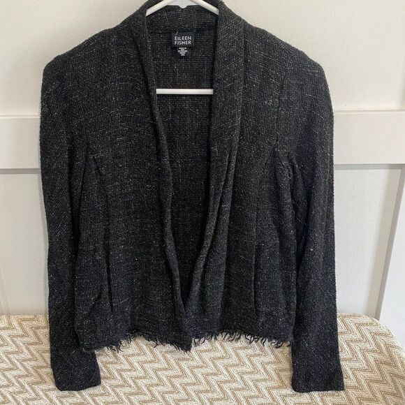 Eileen Fisher Black Textured Blazer - Picture 1 of 7